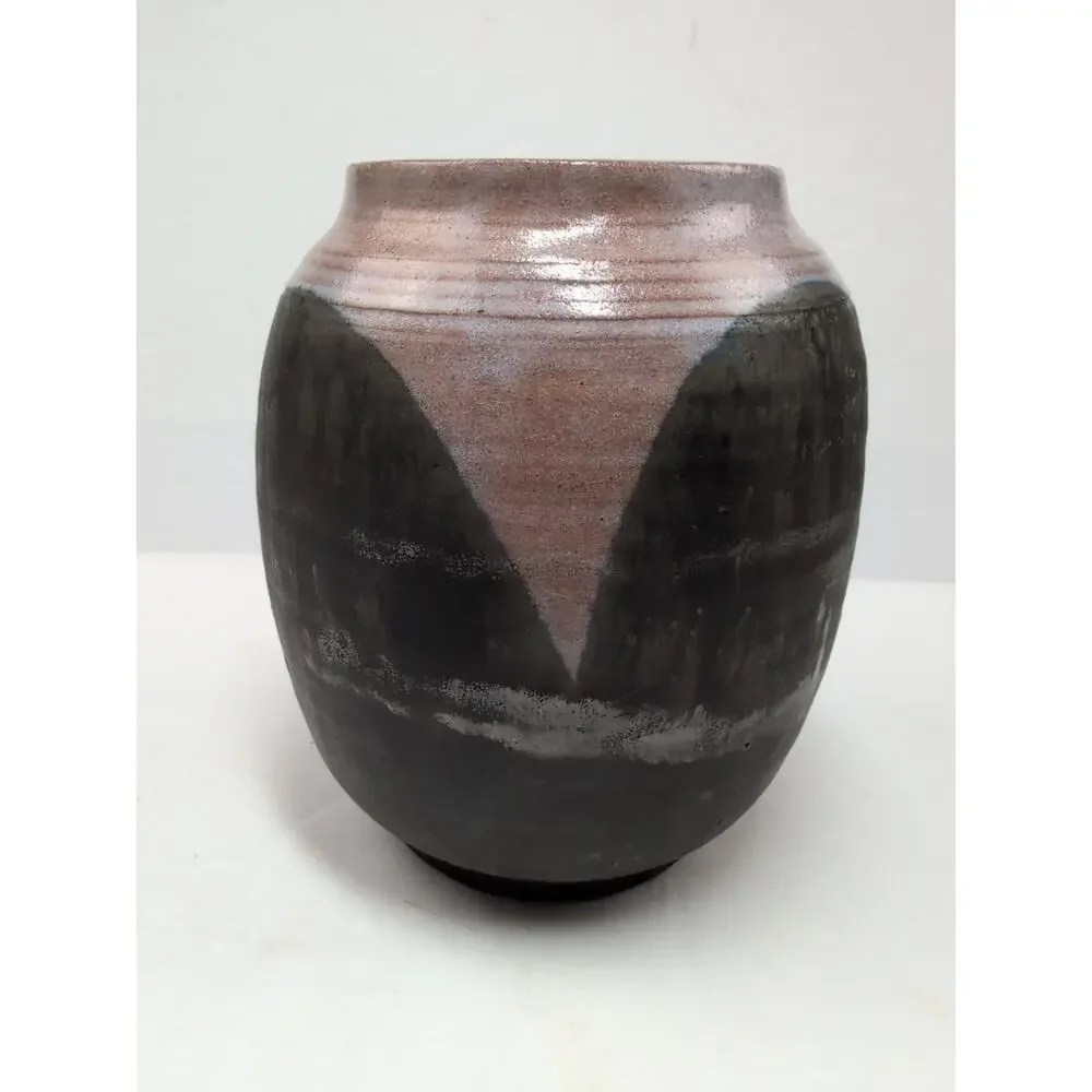 Raku Pottery Vase - Signed - 5.5 Inches Studio Art.‎